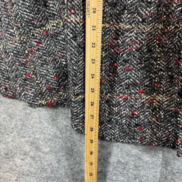 Toni T Gray Tweed Cape Jacket Size 3X Wool Alpaca Blend Button Front Poncho Coat - Picture 12 of 16